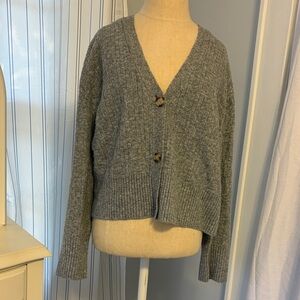 Zara Gray Button-Up Women's Sweater